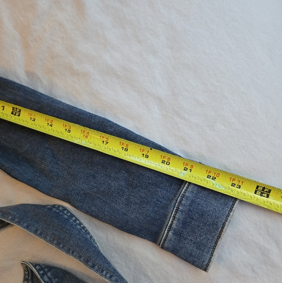 Spanx Tie-Front Summer Denim Jean Shirt Jacket Twilight Indigo Shacket - Picture 8 of 15